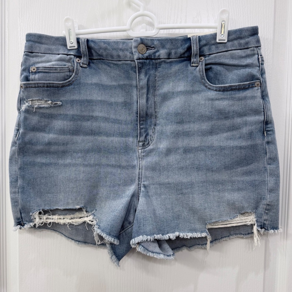 NWT American Eagle Curvy Hi-Rise Shortie Jean Shorts Size 16 Next Level Stretch